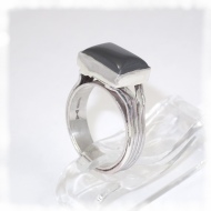 SIlver ring with haematite